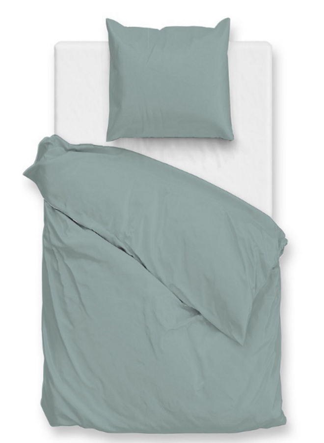 ZO! Home Dekbedovertrek Satinado Drizzle Green - Katoensatijn