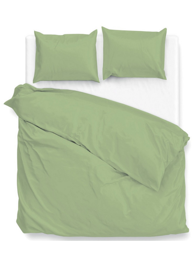 ZO! Home Dekbedovertrek Satinado Sage Green - Katoensatijn