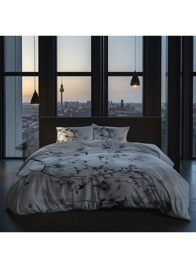 Heckett & Lane Dekbedovertrek Berta Grijs - Katoensatijn