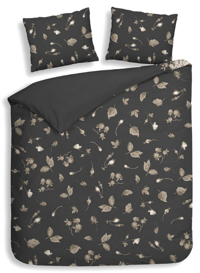 Heckett & Lane Dekbedovertrek Ivy Antraciet - Katoensatijn
