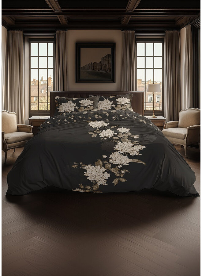 Heckett & Lane Dekbedovertrek Ivy Antraciet - Katoensatijn