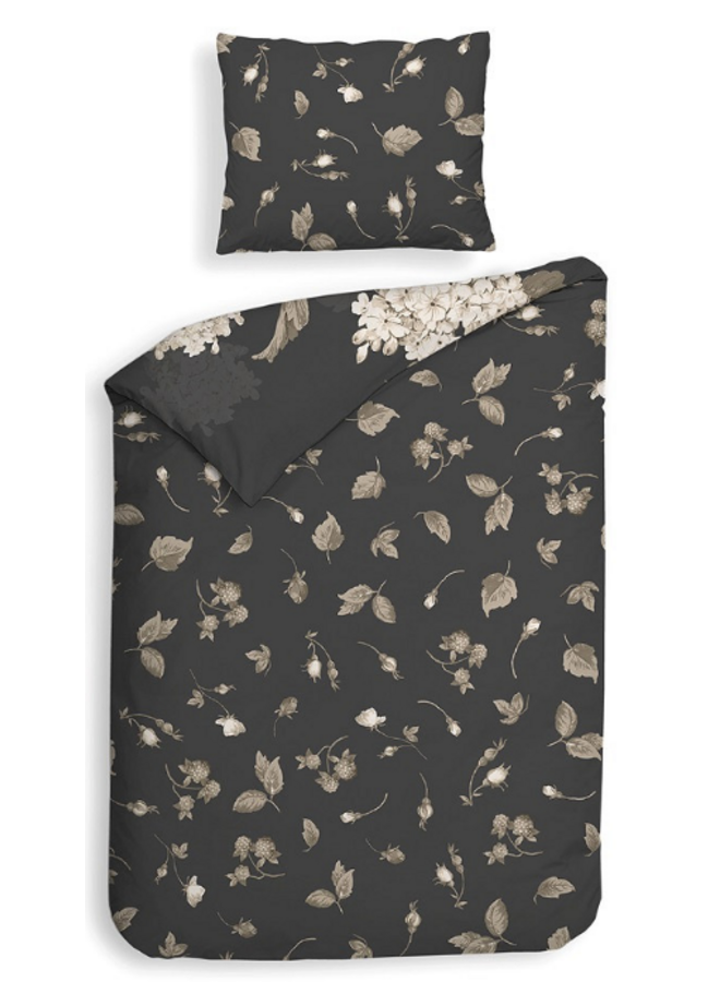 Heckett & Lane Dekbedovertrek Ivy Antraciet - Katoensatijn