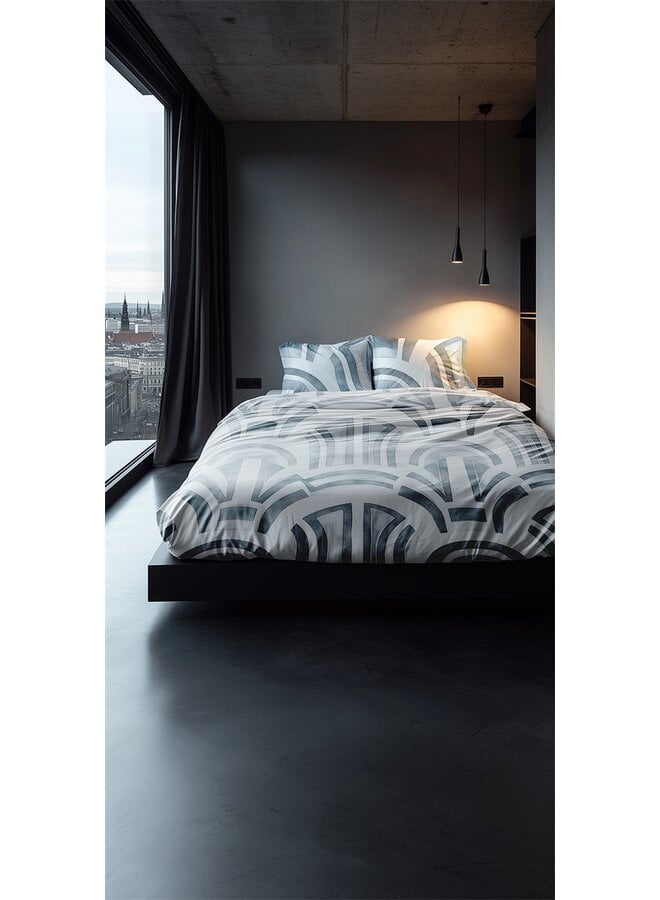 Heckett & Lane Dekbedovertrek Kaia Ice Blue - Katoensatijn