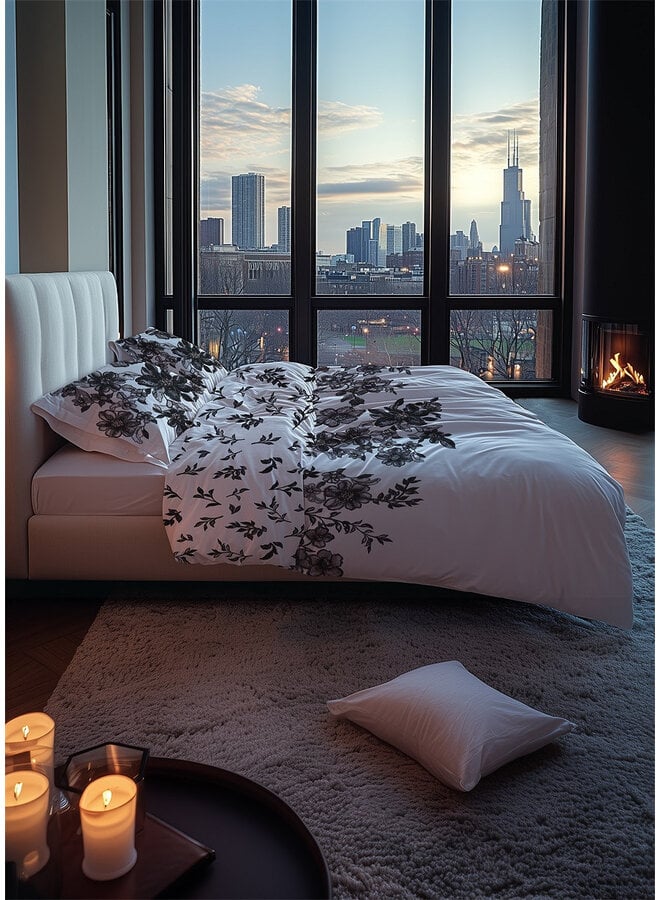 Heckett & Lane Dekbedovertrek Macey Wit - Katoensatijn