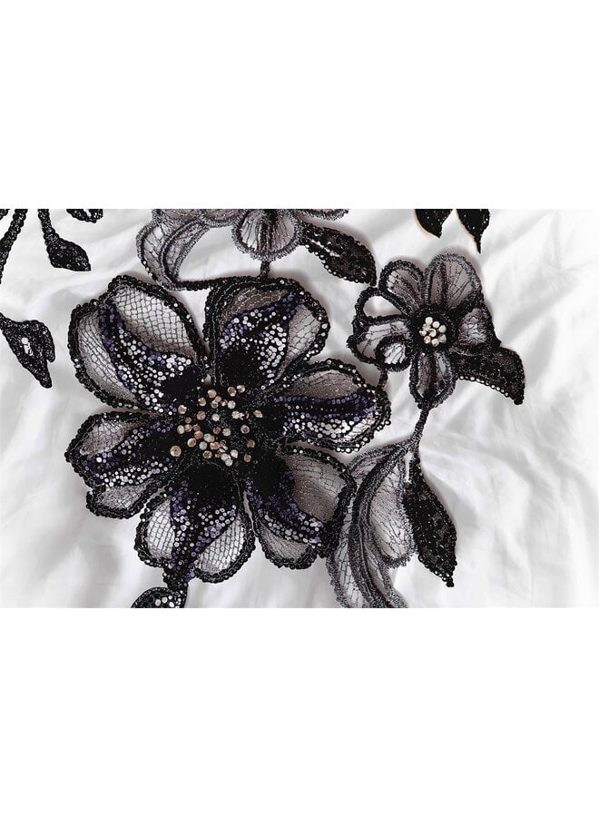 Heckett & Lane Dekbedovertrek Macey Wit - Katoensatijn