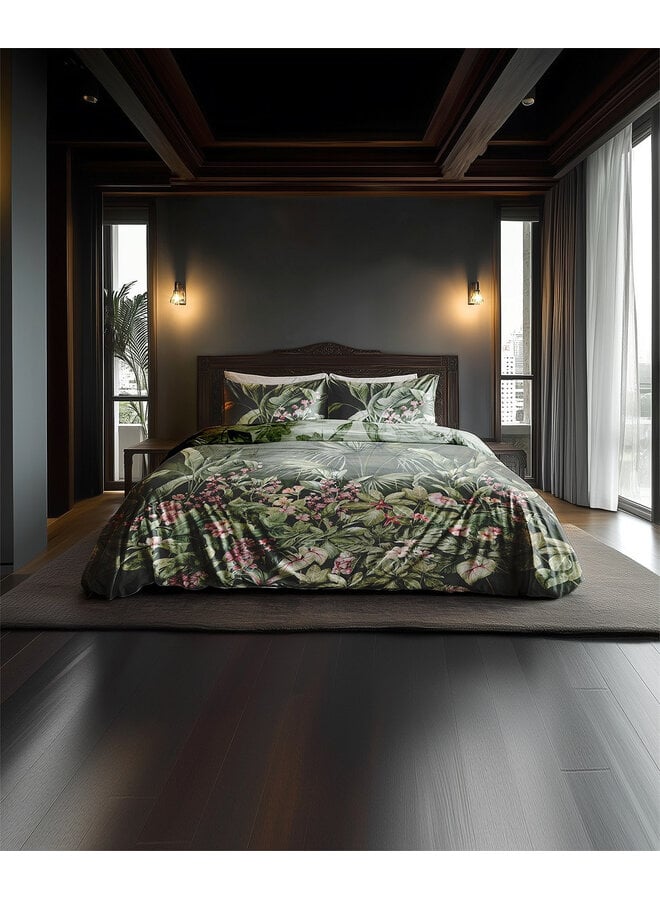 Heckett & Lane Dekbedovertrek Mai Groen - Katoensatijn