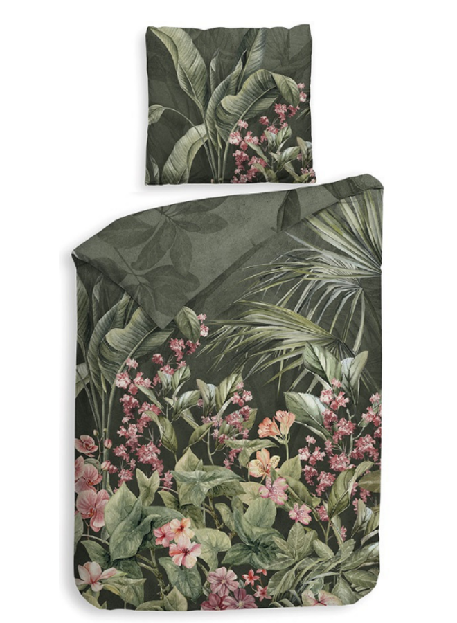 Heckett & Lane Dekbedovertrek Mai Groen - Katoensatijn