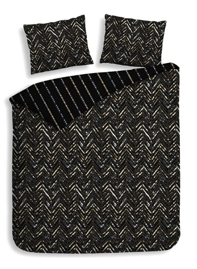 Dekbedovertrek Maxime Zwart - Katoensatijn PL2