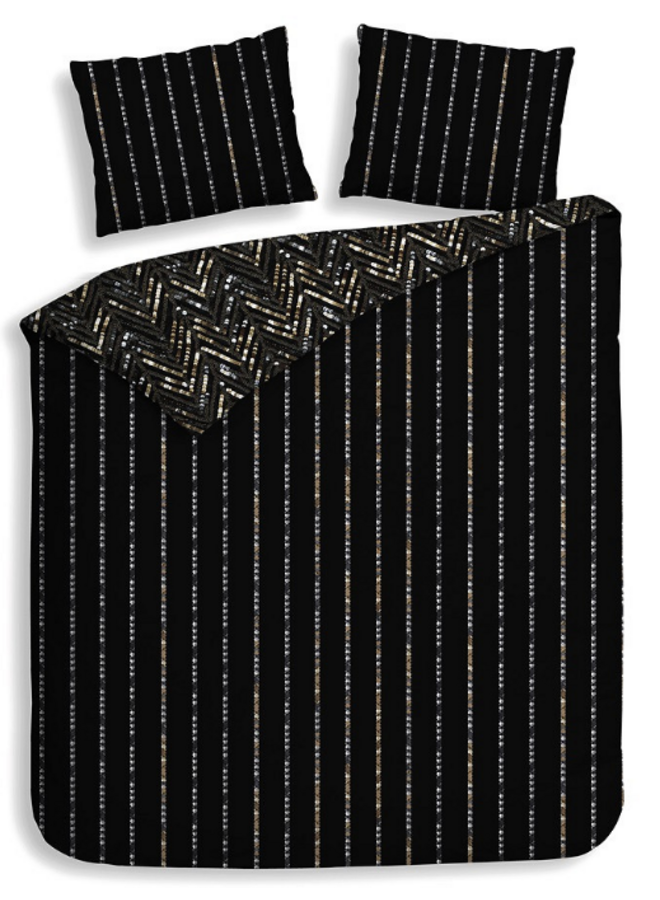 Heckett & Lane Dekbedovertrek Maxime Zwart - Katoensatijn