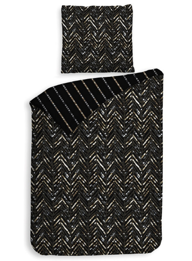 Heckett & Lane Dekbedovertrek Maxime Zwart - Katoensatijn