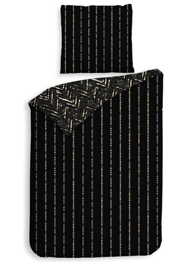 Heckett & Lane Dekbedovertrek Maxime Zwart - Katoensatijn