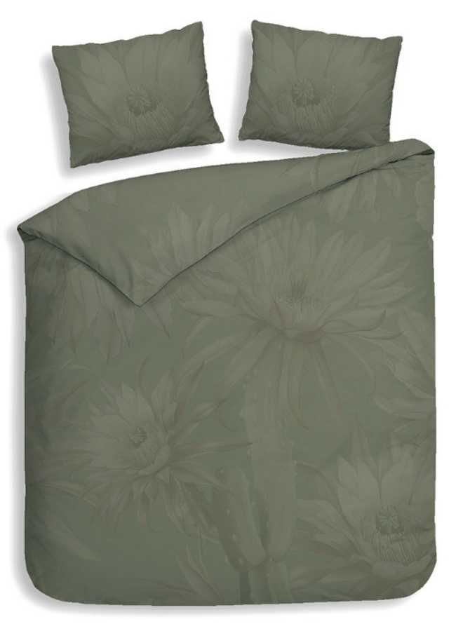 Heckett & Lane Dekbedovertrek Mesa Forest Green - Katoensatijn