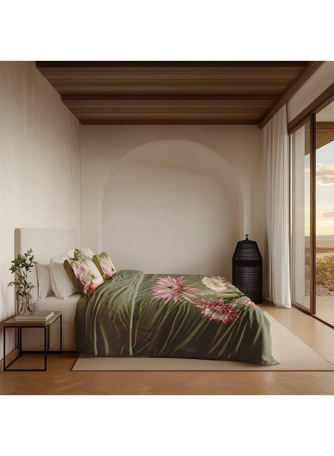 Heckett & Lane Dekbedovertrek Mesa Forest Green - Katoensatijn