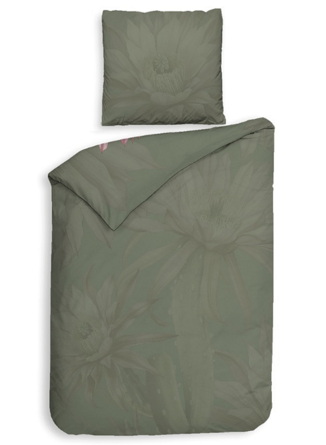 Heckett & Lane Dekbedovertrek Mesa Forest Green - Katoensatijn