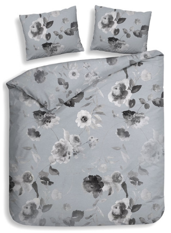Heckett & Lane Dekbedovertrek Mira Mist Grey - Katoensatijn