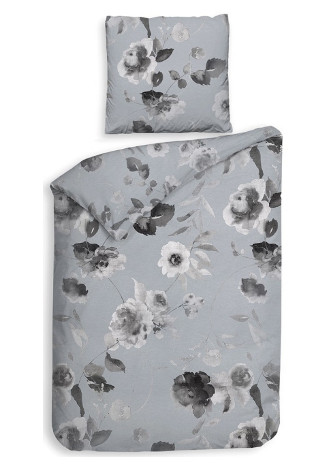 Heckett & Lane Dekbedovertrek Mira Mist Grey - Katoensatijn