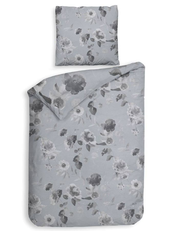 Heckett & Lane Dekbedovertrek Mira Mist Grey - Katoensatijn