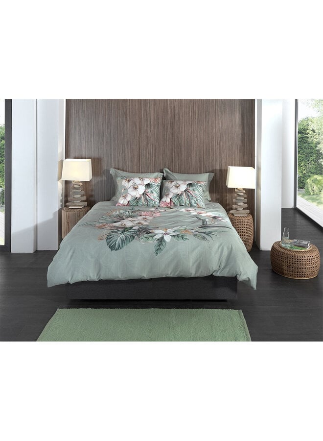 Heckett & Lane Dekbedovertrek Ana Groen - Katoensatijn