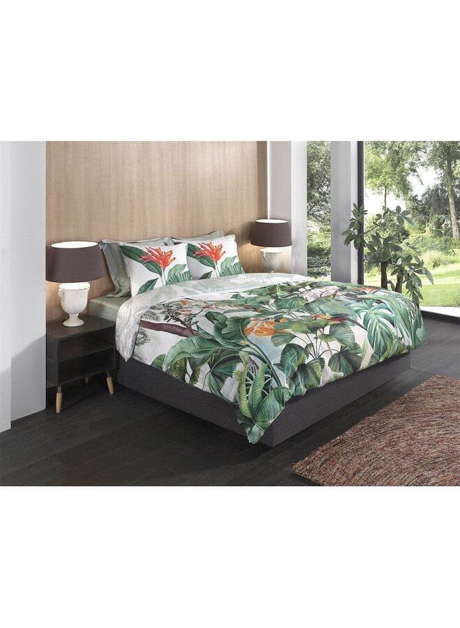 Heckett & Lane Dekbedovertrek Elisa Wit - Katoensatijn