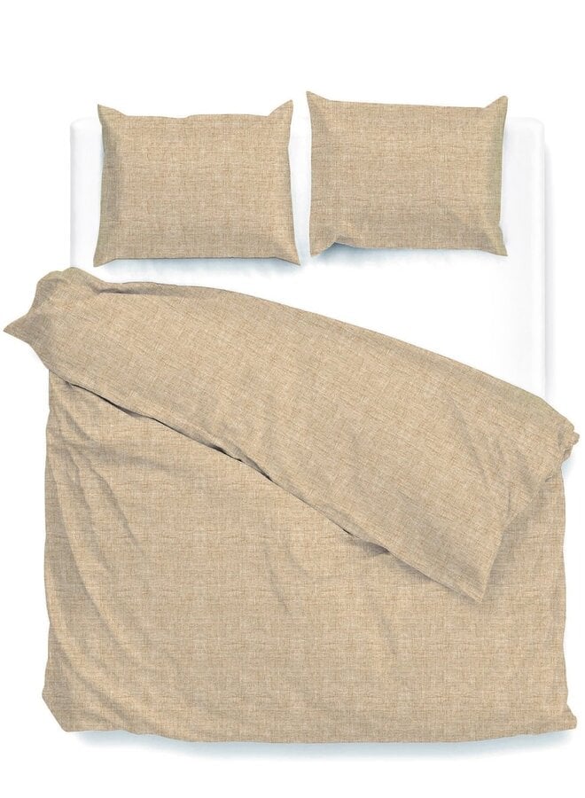 ZO! Home Dekbedovertrek Lino Tan Brown - Katoen