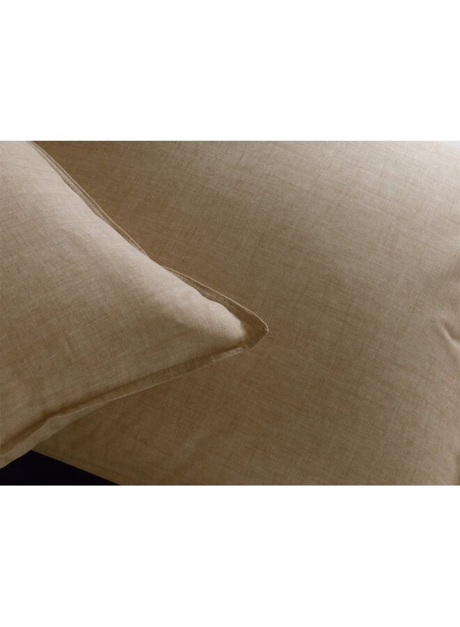ZO! Home Dekbedovertrek Lino Tan Bruin - Katoen