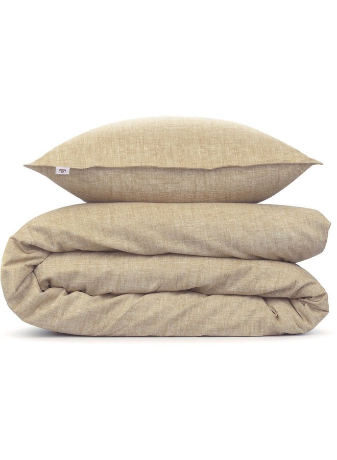 ZO! Home Dekbedovertrek Lino Tan Bruin - Katoen