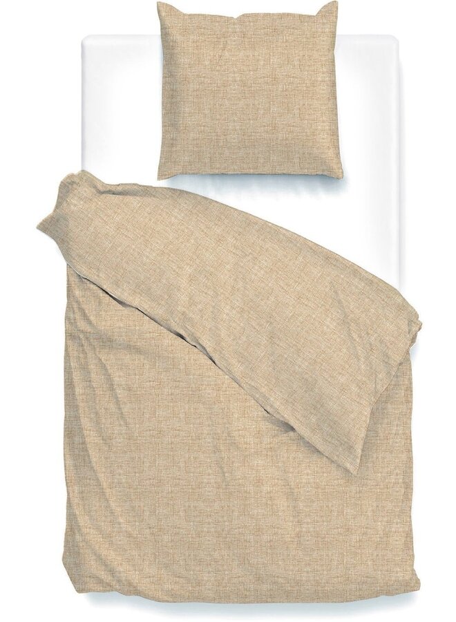 ZO! Home Dekbedovertrek Lino Tan Bruin - Katoen
