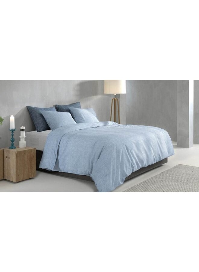 ZO! Home Dekbedovertrek Lino  Sky Blauw - Katoen