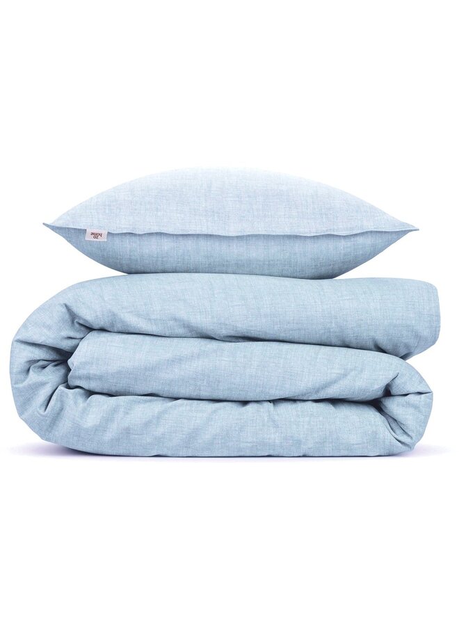 ZO! Home Dekbedovertrek Lino  Sky Blauw - Katoen