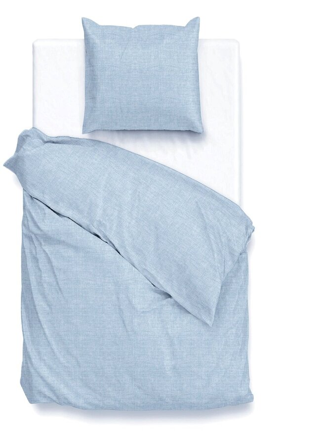 ZO! Home Dekbedovertrek Lino  Sky Blauw - Katoen