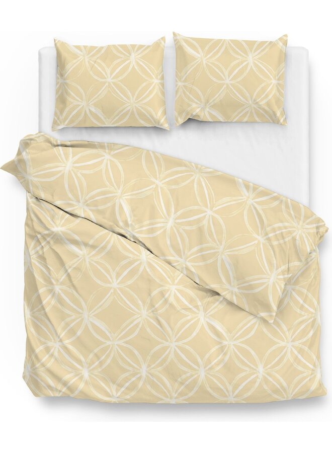 Dekbedovertrek Agnetha Geel -  Katoensatijn PL2