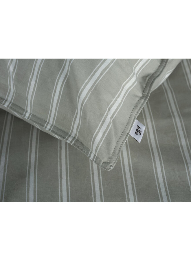 ZO! Home Dekbedovertrek Righe di Percalle Northern Grey -  Percale Katoen