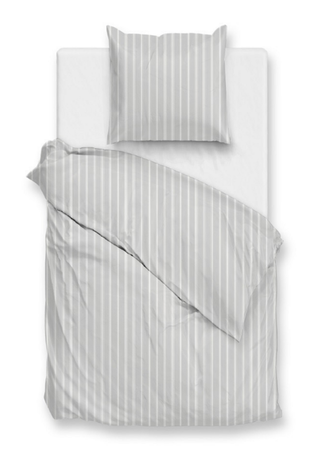 ZO! Home Dekbedovertrek Righe di Percalle Northern Grey -  Percale Katoen