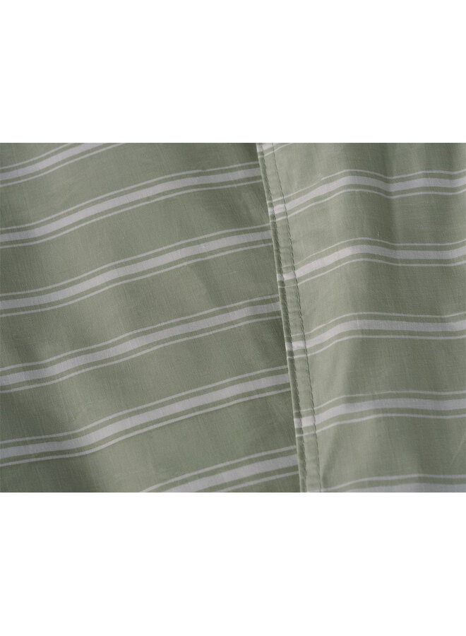 ZO! Home Dekbedovertrek Righe di Percalle Groen -  Percale Katoen