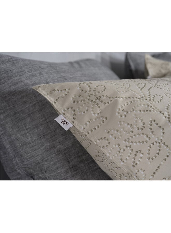 ZO! Home Dekbedovertrek Floreala Cool Beige - Percale Katoen