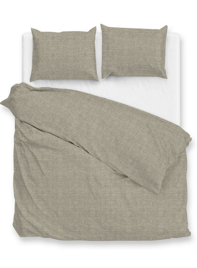 Dekbedovertrek Flanella-di-Lino Khaki - Flanel PL1