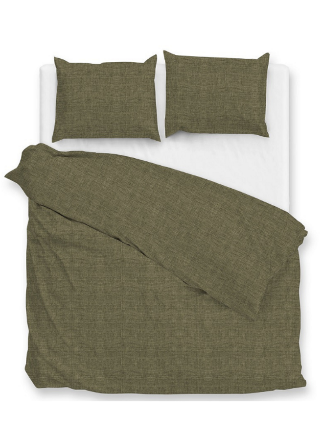 ZO! Home Dekbedovertrek Flanella-di-Lino Olive Green - Flanel