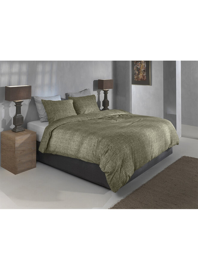 ZO! Home Dekbedovertrek Flanella-di-Lino Olive Green - Flanel