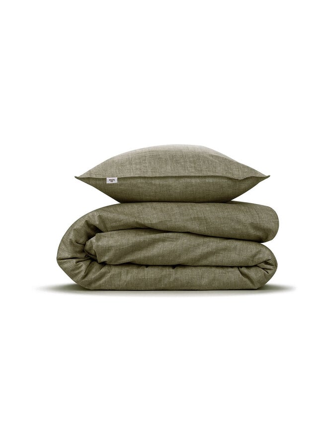 ZO! Home Dekbedovertrek Flanella-di-Lino Olive Green - Flanel