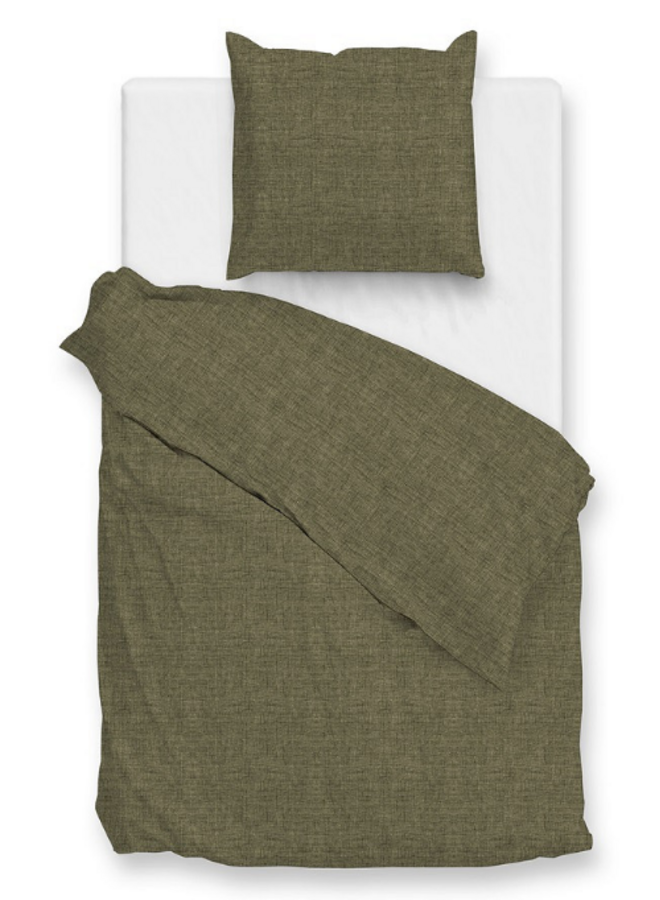 ZO! Home Dekbedovertrek Flanella-di-Lino Olive Green - Flanel