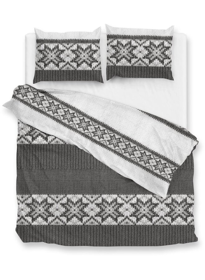 Dekbedovertrek Anika Grijs - Flanel PL1