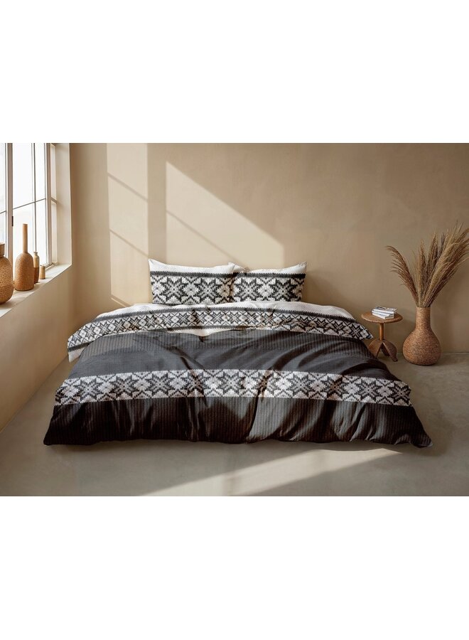 ZO! Home Dekbedovertrek Anika Grijs - Flanel