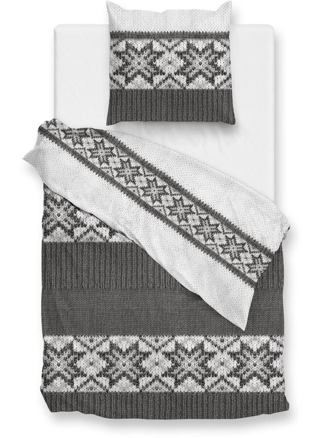 ZO! Home Dekbedovertrek Anika Grijs - Flanel