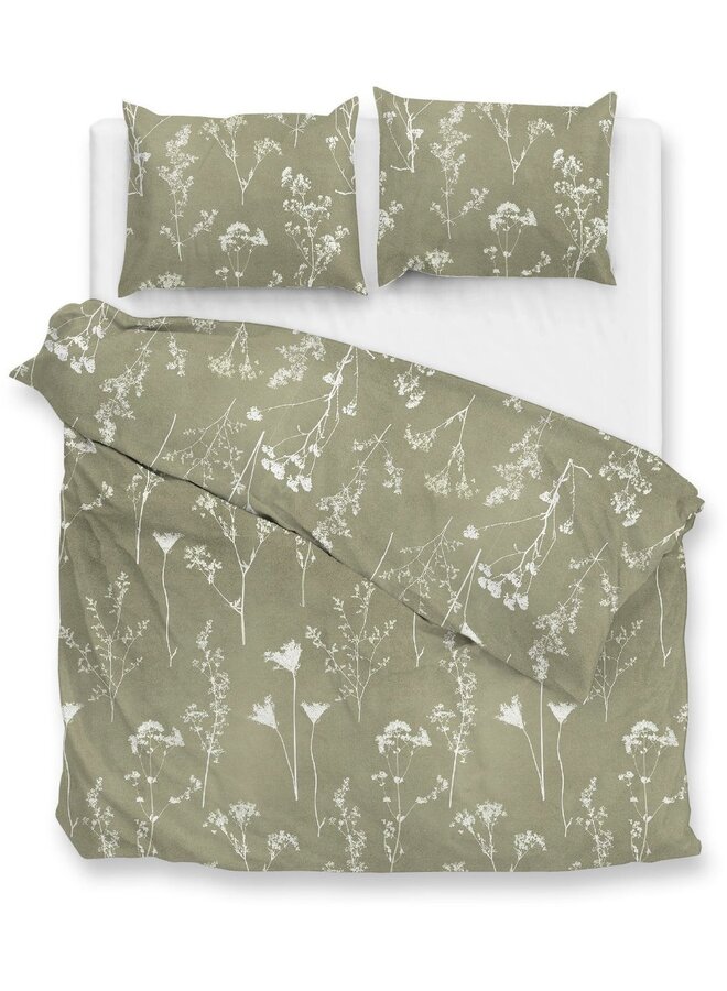 ZO! Home Dekbedovertrek Yarrow Groen - Flanel