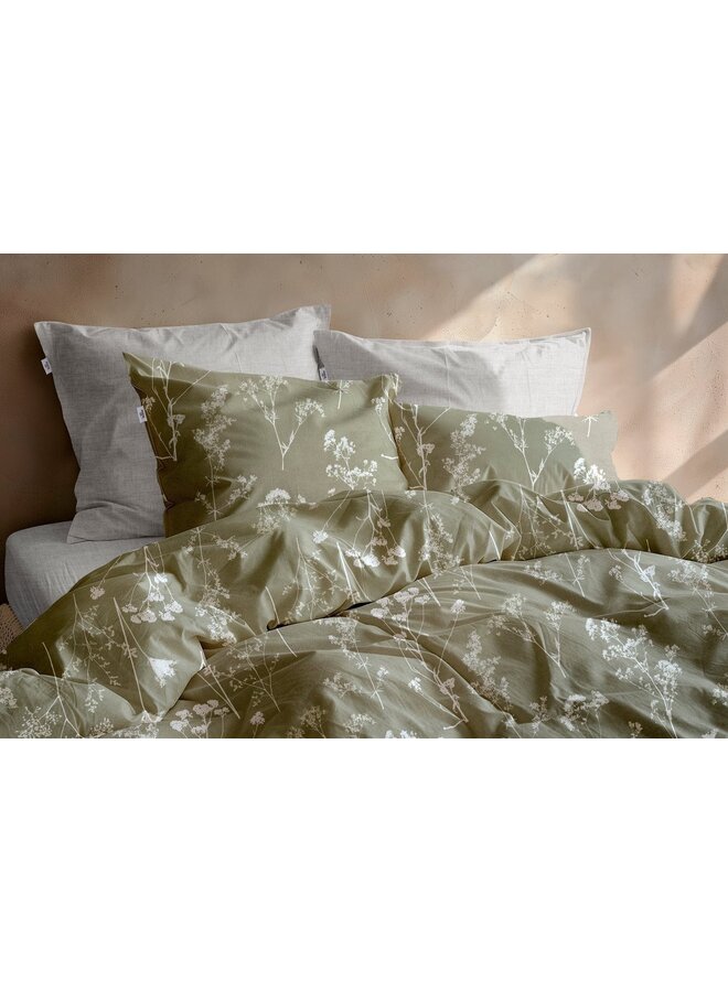 ZO! Home Dekbedovertrek Yarrow Groen - Flanel