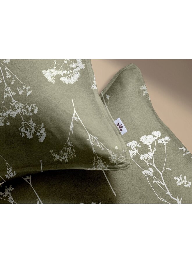 ZO! Home Dekbedovertrek Yarrow Groen - Flanel