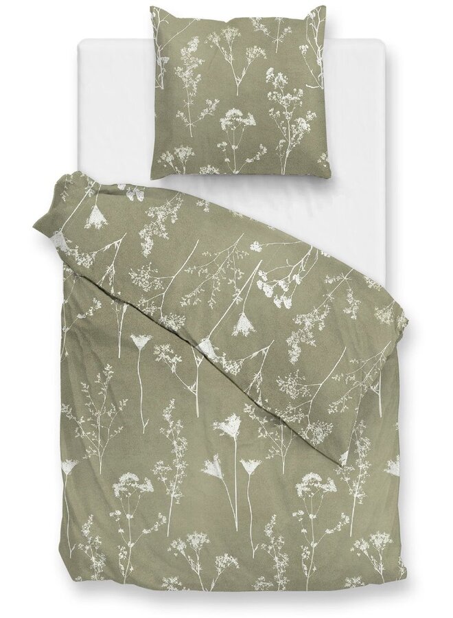 ZO! Home Dekbedovertrek Yarrow Groen - Flanel