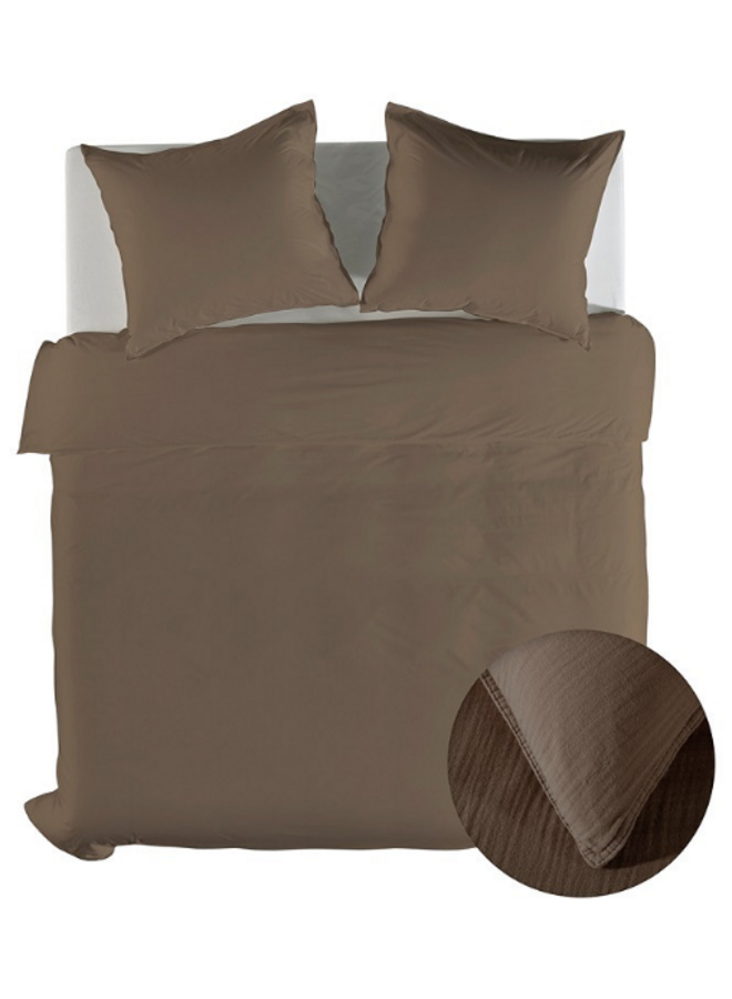 Dekbedovertrek Suite Guadeloupe Plaza Taupe - Mousseline Katoen