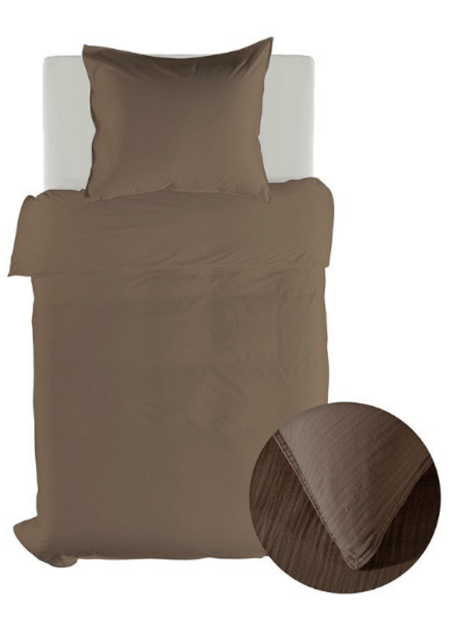 Yellow Dekbedovertrek Suite Guadeloupe Plaza Taupe - Gauze Katoen