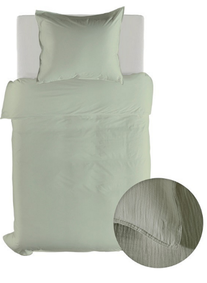 Yellow Dekbedovertrek Suite Guadeloupe Reseda Groen - Gauze Katoen